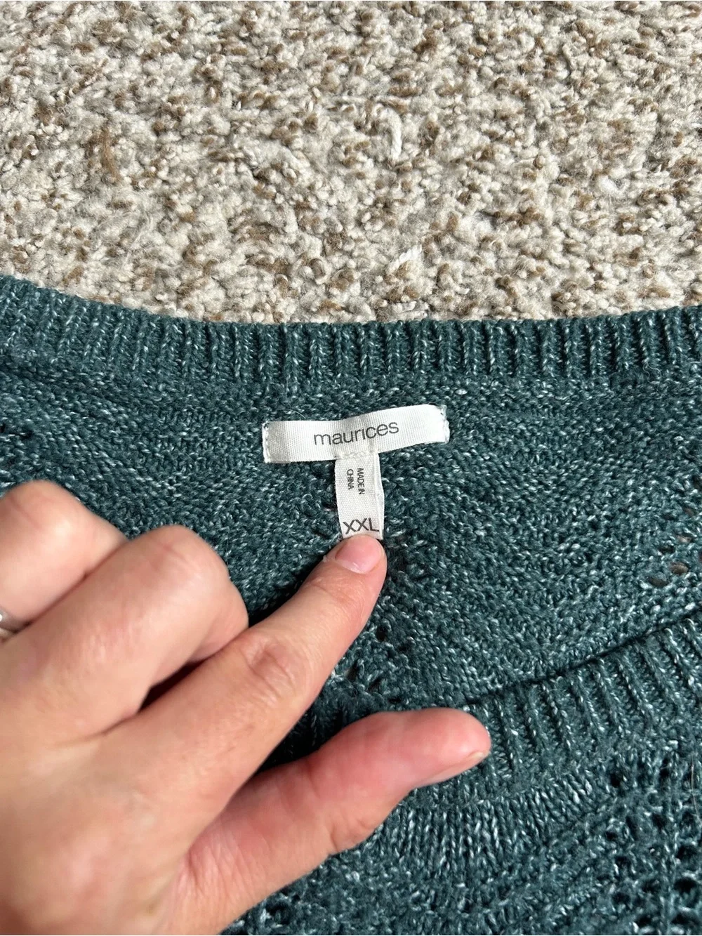 Maurices Teal Knit Crew Scoop Neck Sweater Lightweight Soft Comfy Casual XXL